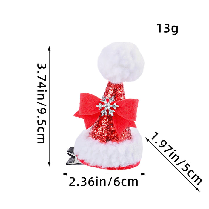 Wholesale Cute Christmas Hat Hairpins for Sequin Hat Duckbill Clip Cartoon Hairpins Headdress Christmas Hairpins