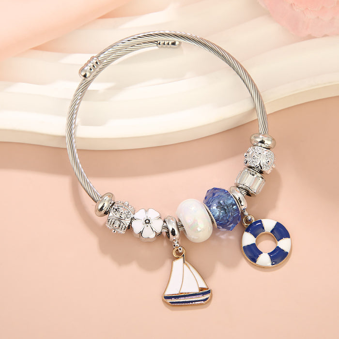 Wholesale Nautical Anchor Beaded Bracelet Women' s Summer Vacation MOQ≥2