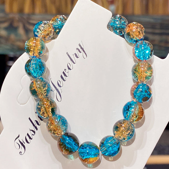 Wholesale Glass Bead Bracelet Deep Sea Blue Two-Color Unisex Fashion Accessory MOQ≥3