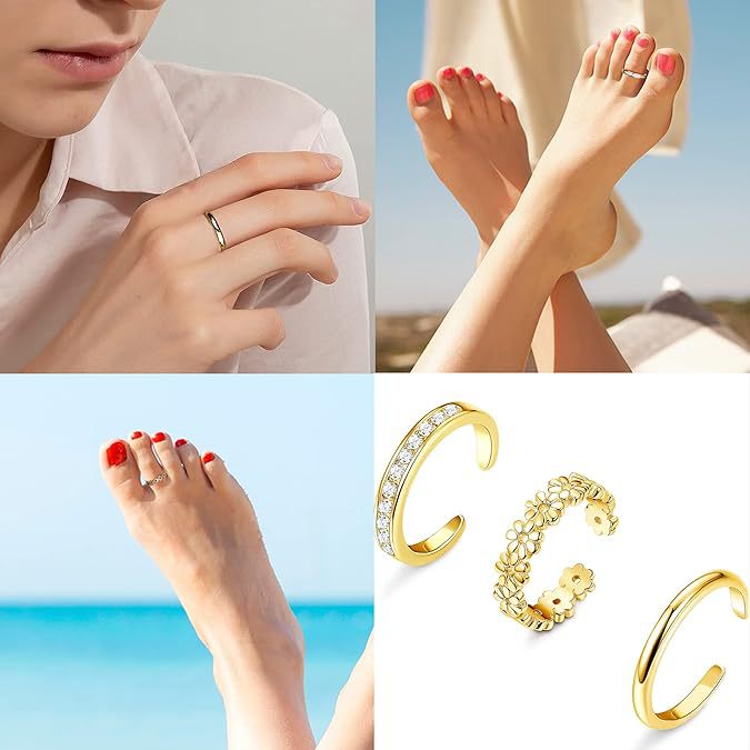 Wholesale Copper plated foot decoration toe ring with adjustable floral cubic zirconia exquisite and fashionable toe ring