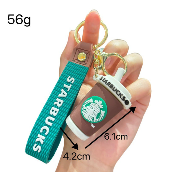 Wholesale Cup keychain cartoon exquisite car keychain milk tea cup student bag pendant