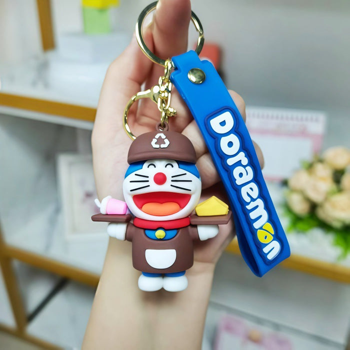 Wholesale Silicone Cartoon Cat Keychain Metal Keyring Pendant Gift Boutique MOQ≥5