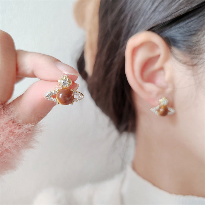 Wholesale Earrings Devil's Eye Light Luxury Sparkling Diamond Earrings, niche design