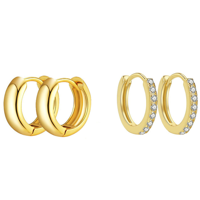 Wholesale Copper plated real gold exaggerated earrings with a high-end feel, trendy geometric earrings, and simple design