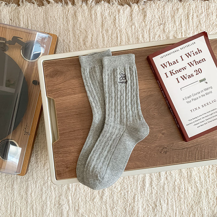 Wholesale Socks with double needle embroidery, tube socks, pile socks