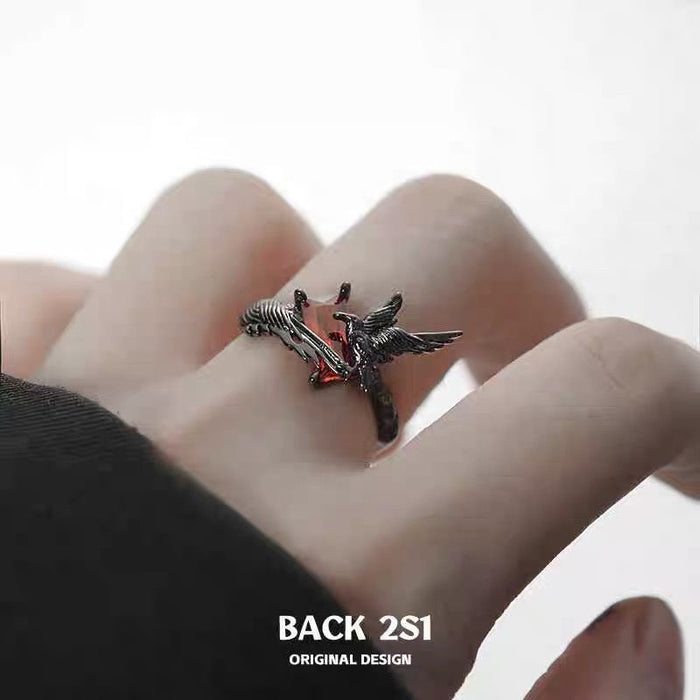 Wholesale Dark Crow Ring, High End, niche, index finger ring, female ring