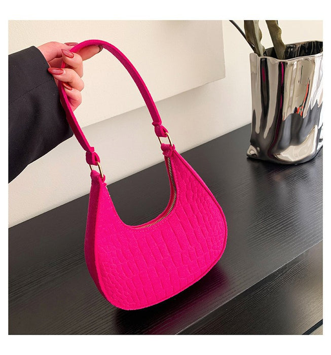 Wholesale Stone Pattern Underarm Felt Shoulder Bag JDC-SD-SYuan010