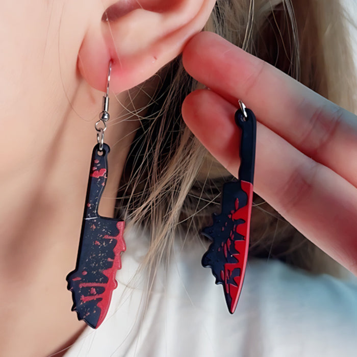 Wholesale  Acrylic Earrings Dark Horror Blooded Chopper Dagger Earrings Distinctive Earrings Ear Jewelry