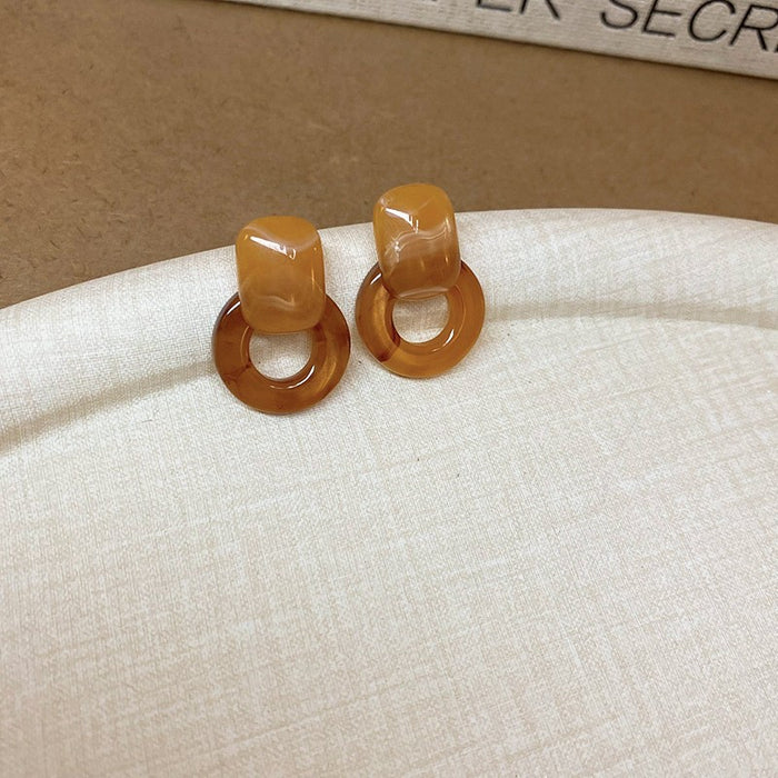 Wholesale  silver needle geometric irregular resin earrings heart earrings