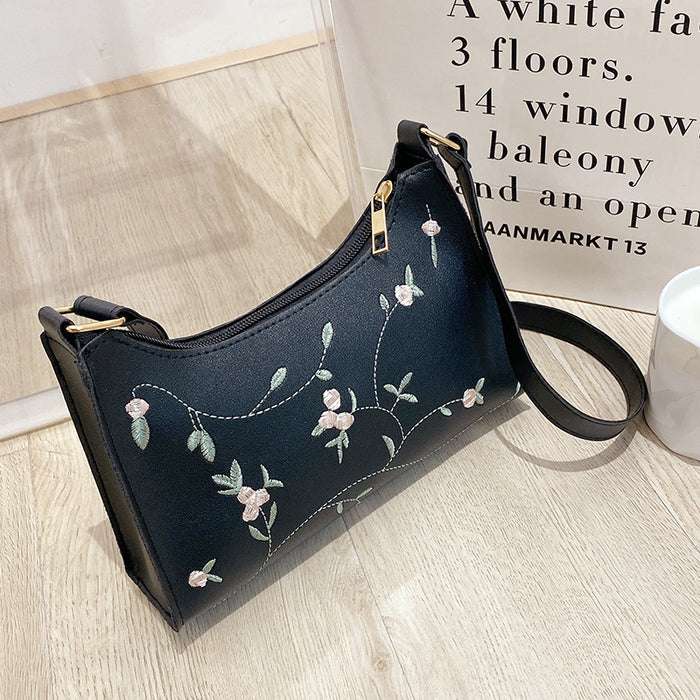 Wholesale Embroidered underarm bag ladies handbag ladies shoulder bag fashion simple underarm bag