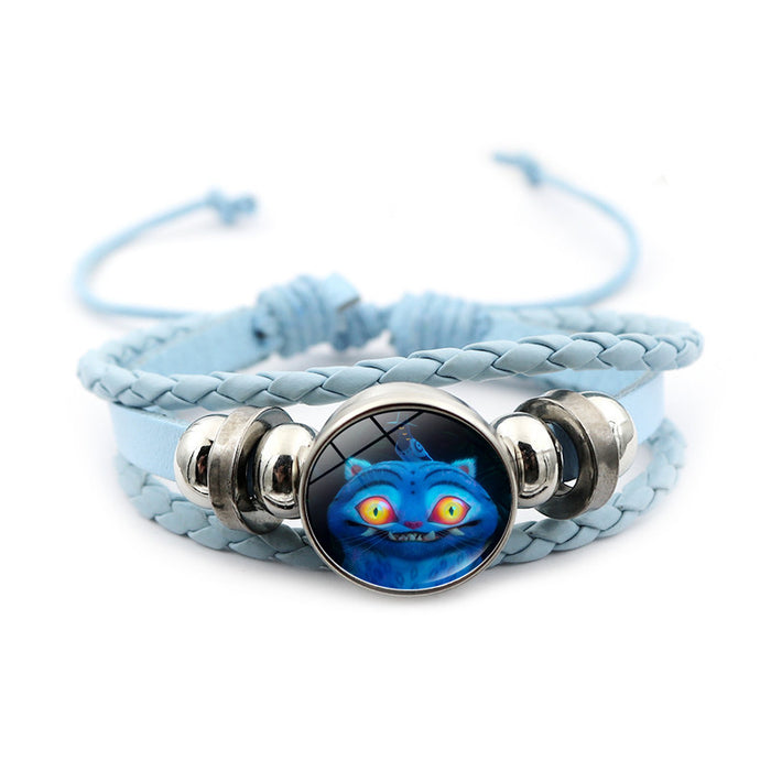 Wholesale Kpop Leather bracelet unisex pink multi-layer braided beaded hand jewelry anime surrounding