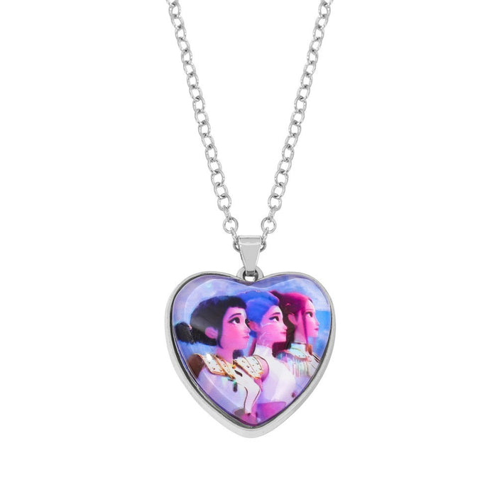 Wholesale Kpop Time Gem Heart Necklace