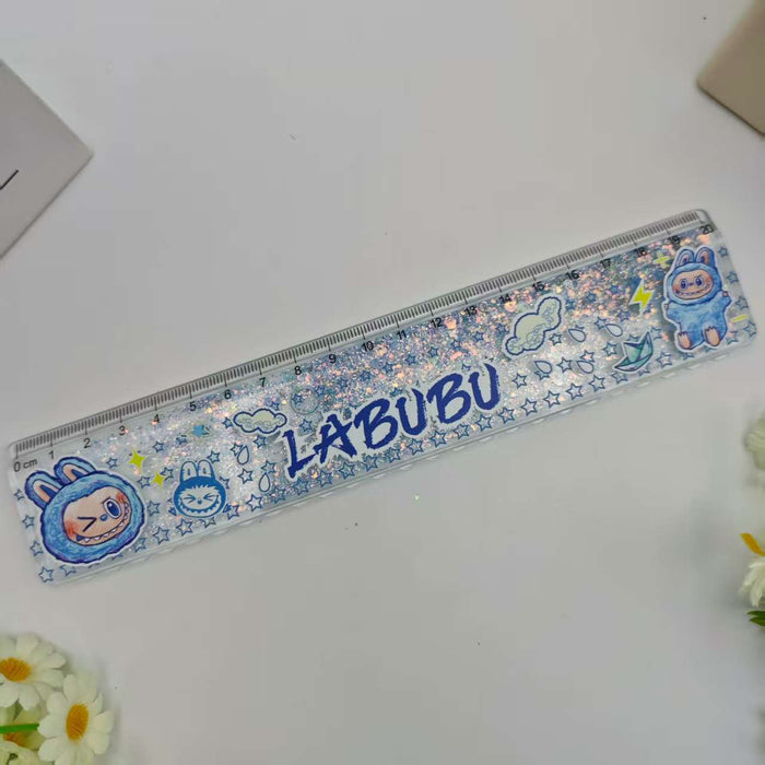 Wholesale Cartoon Quicksand Ruler Gold Powder Decompression Glitter Ruler Set