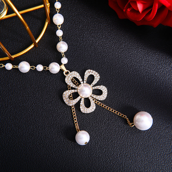 Wholesale Pearl  sweater chain pearl necklace for women