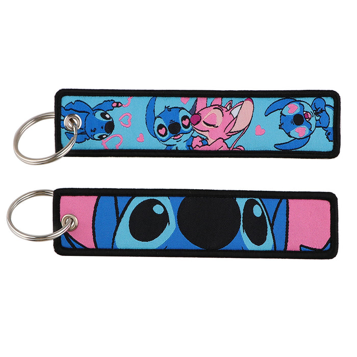 Wholesale  Cartoon Weaving Mark Keychain Fabric Key Accessories