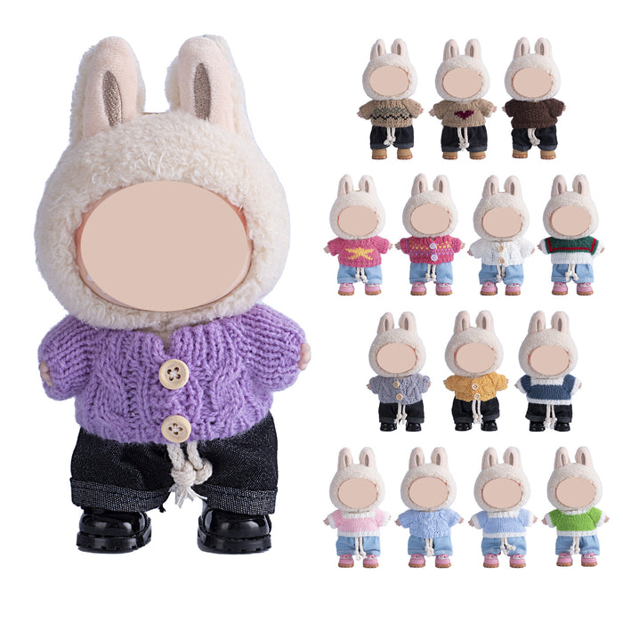 Wholesale Doll clothes Pendant Clothes Knitted Sweater with Jeans Replacement Shoe Keychain Vinyl Doll