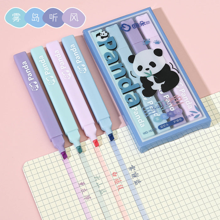 Wholesale Panda Highlighter Cute Cartoon Color Hand Account Pen Marking Pen
