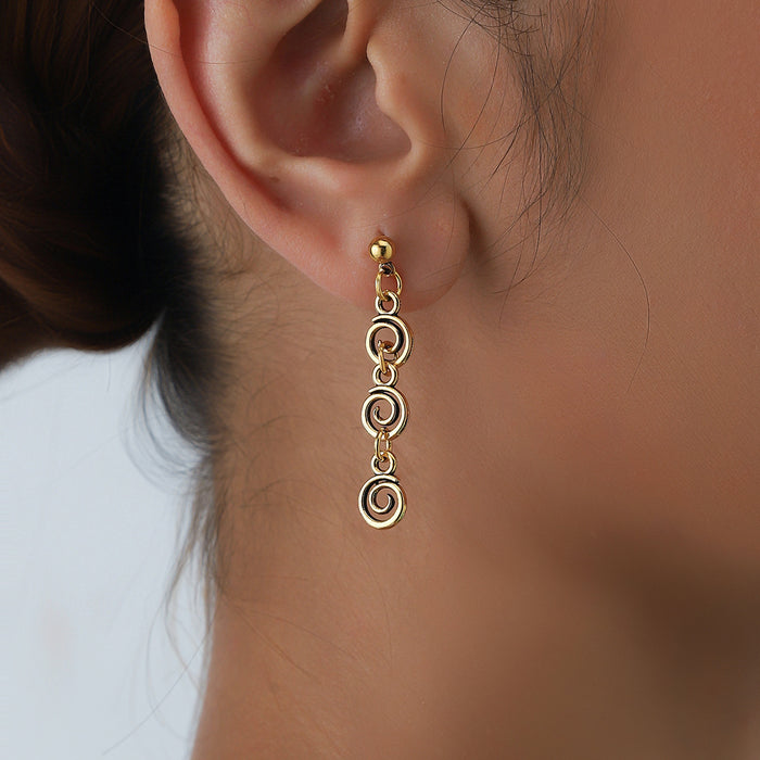 Wholesale Retro Spiral Simple Vintage Creative Alloy Earrings