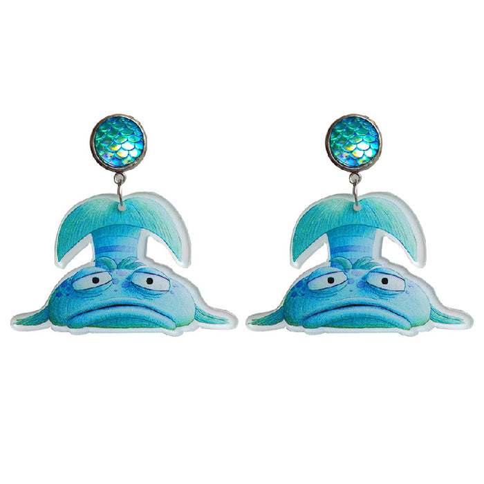 Wholesale 2PCS/PACK Cartoon Manta Ray Earrings Marine Animal Acrylic Earrings JDC-ES-HeYi119