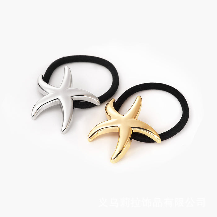 Wholesale Summer starfish shape ponytail hair band minimalist round high quality hair band
