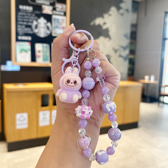 Wholesale Cartoon doll beaded phone charm keychain