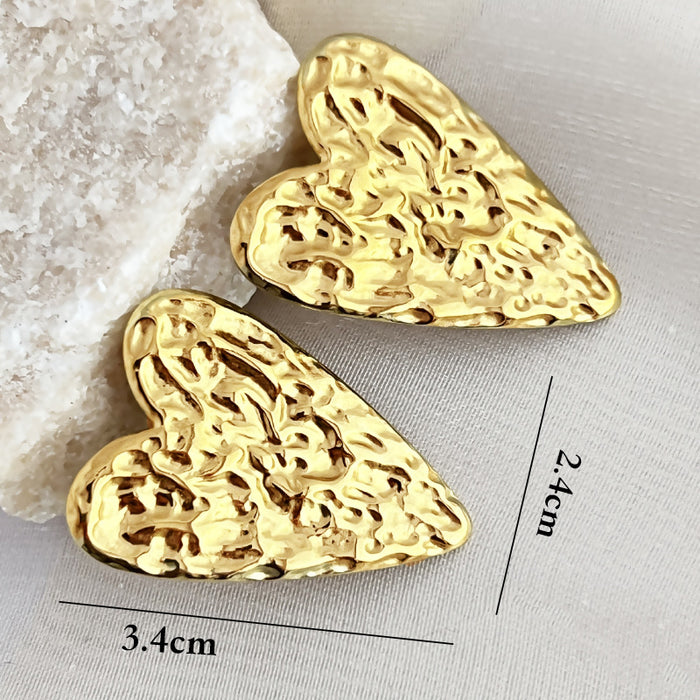 Wholesale Stainless Steel Gold Plated Heart Shaped Earrings JDC-ES-YiSeng004