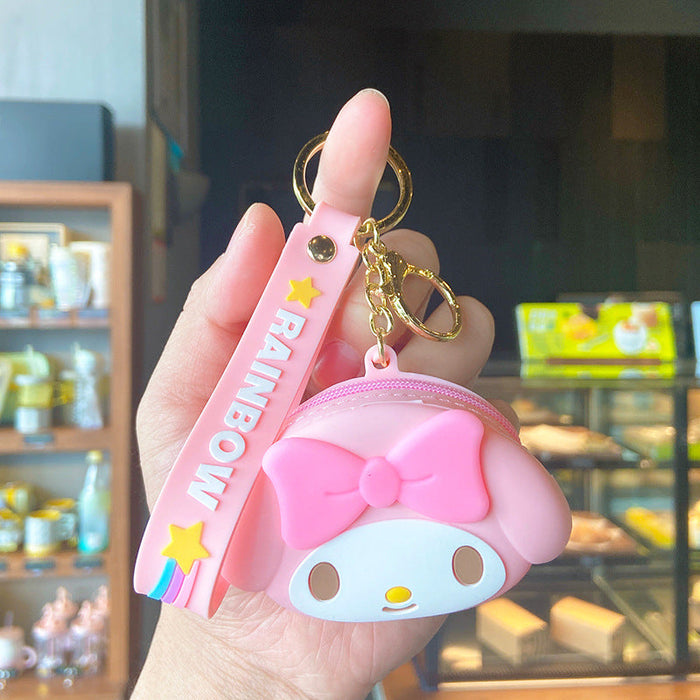 Wholesale Cartoon Cat Silicone Coin Purse Keychain JDC-KC-YD104