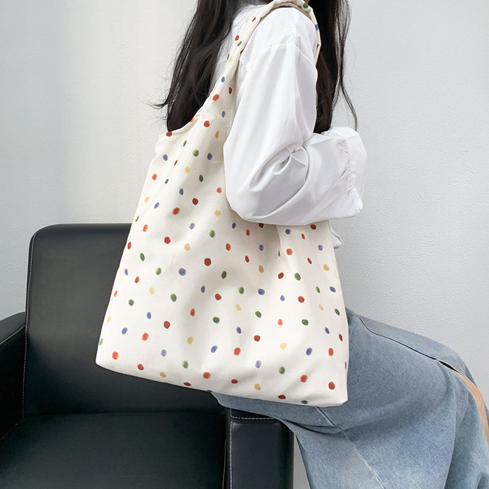 Wholesale Vintage oil painting flower canvas bag, one shoulder hand-held large capacity vest bag