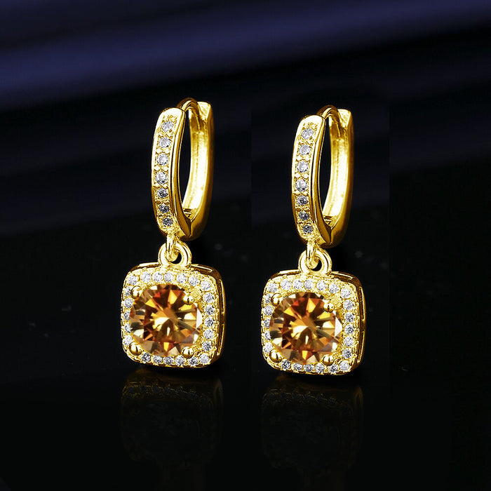 Wholesale  Princess Square Simulated Moissanite Stud Earrings Fashion Accessory Gift for Resale