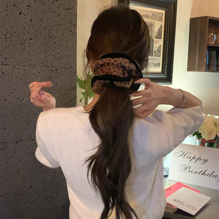 Wholesale Autumn and Winter Vintage Fluff Leopard Hair Ring Elegant Hair Accessories