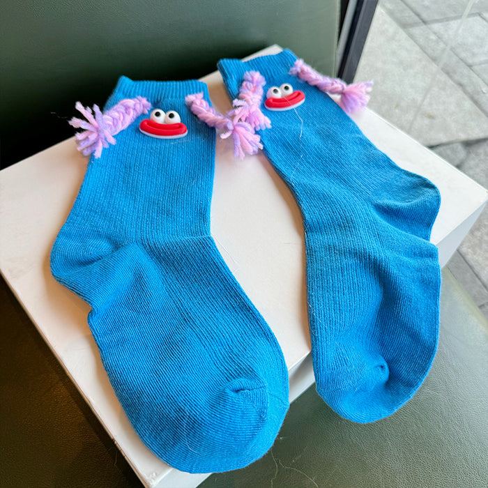 Wholesale contrast color design outerwear socks