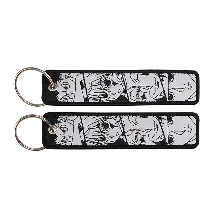 Wholesale Cartoon  Anime Woven Label Keychain Lanyard Woven Fabric