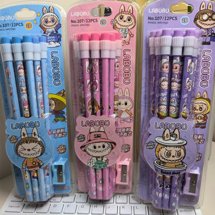 Wholesale 12 wooden pencils with a pencil sharpener