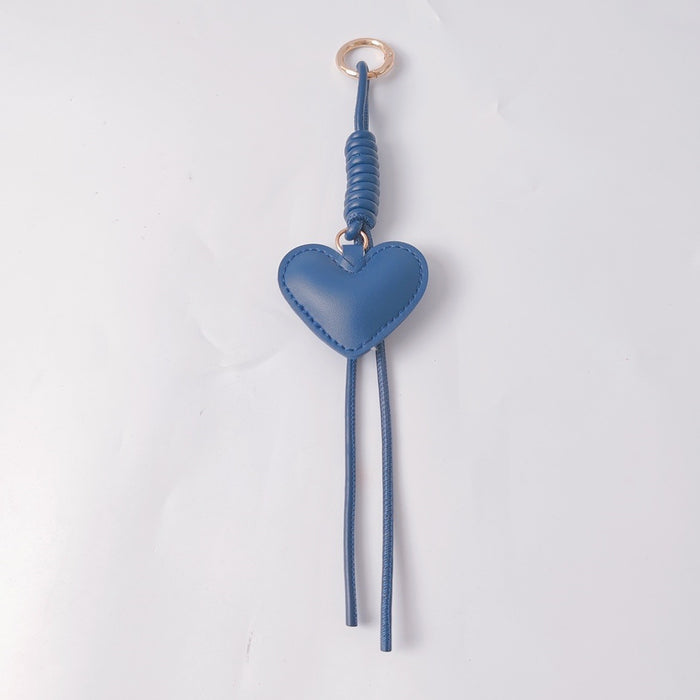 Wholesale Trendy PU Heart Bag Charm Keychain With Leather Rope Fashion Car Decoration And DIY Craft Accessory