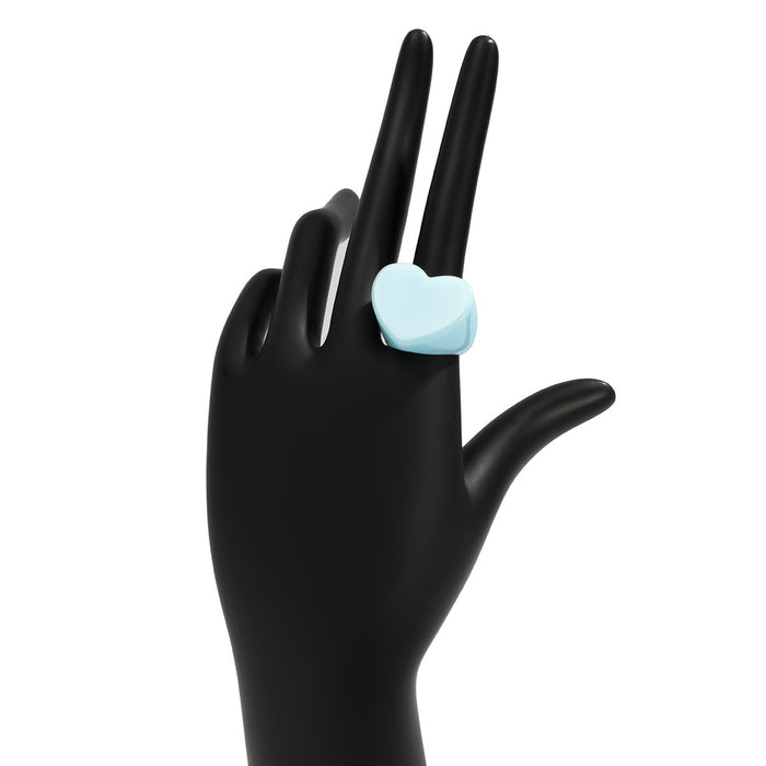 Wholesale  Heart-shaped Candy-colored Wide-brimmed Finger Ring