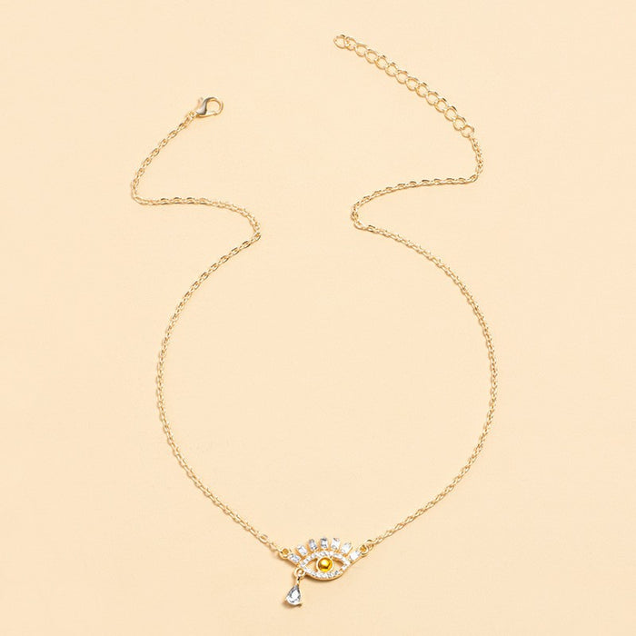 Wholesale Accessory Diamond Eye Pendant Alloy Devil's Eye Necklace
