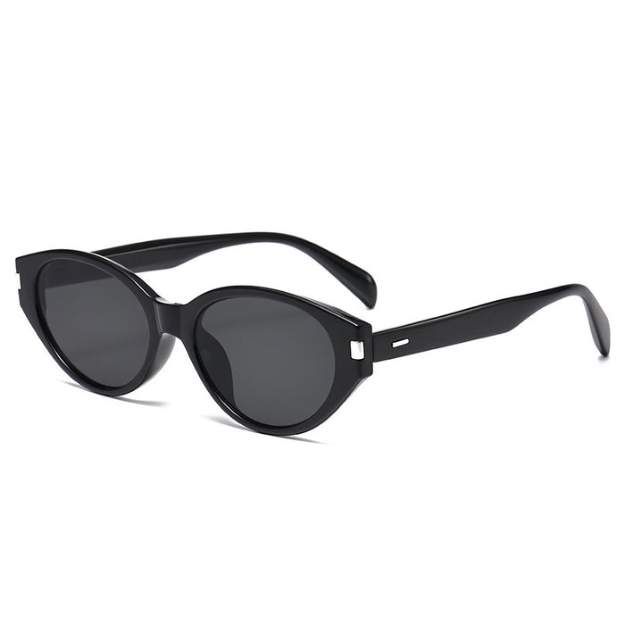 Wholesale Advanced internet celebrity sunglasses with cat's eyes, black sunshade and UV protection, small face sunglasses for men