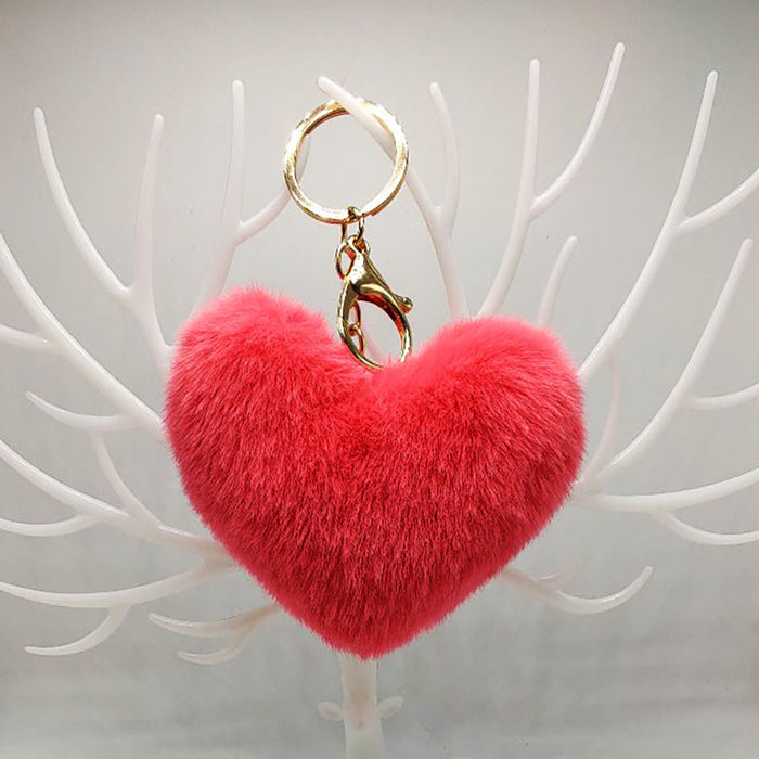 Wholesale Love Heart Plush Peach Heart Keychain Car Keychain Plush Pendant