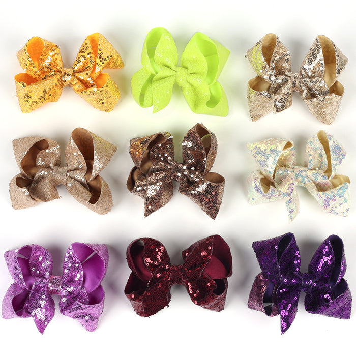Wholesale Children's jewelry 5-inch sequin bow hair clip with hairpin