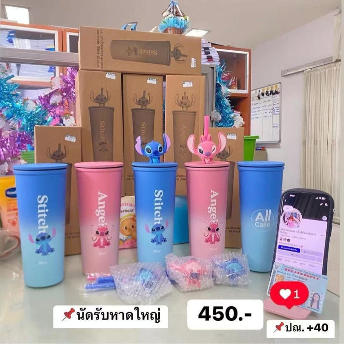 Wholesale Cartoon Large-Capacity Simple Thermos Cup Coffee Cup Portable Car Straw Cup