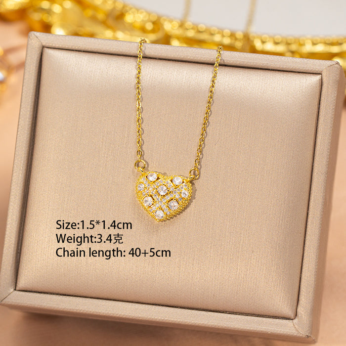 Wholesale Gold Plated Titanium Steel Floral Pendant Necklace Stylish Gift MOQ≥2
