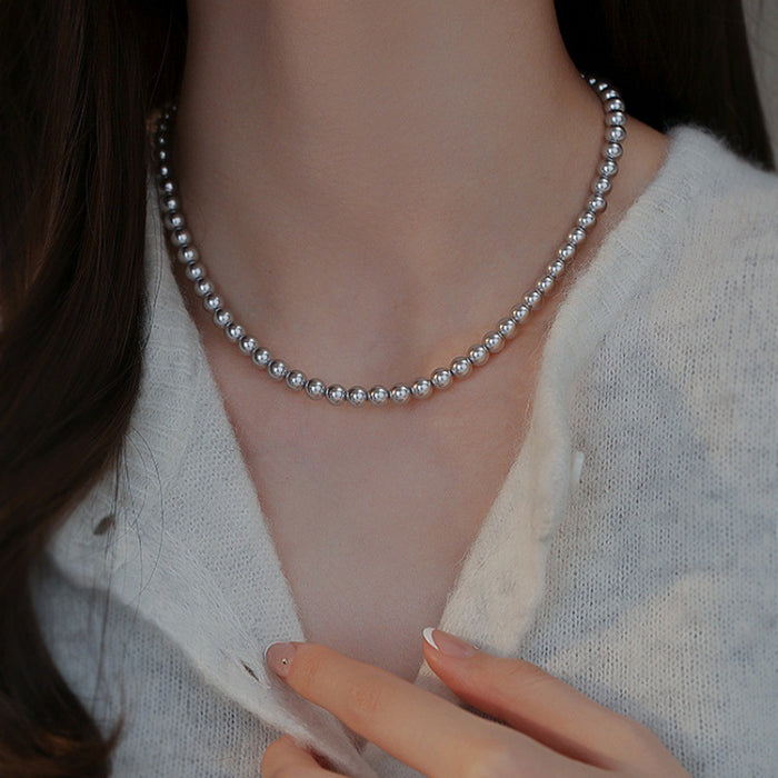 Wholesale Magnetic pearl necklace for women, silver gray, high-end, light luxury