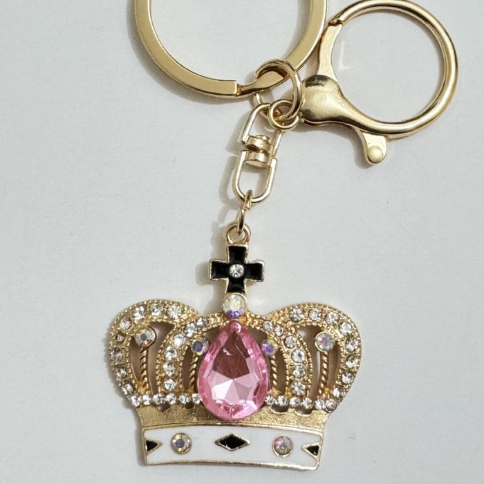 Wholesale Zinc Alloy Crown Keychain Green Water Drop Hollow Back Design Fashion Keyring For Gift And Resale