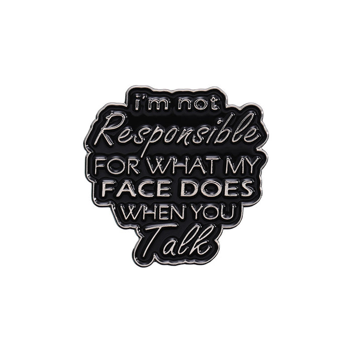 Wholesale Creative Circus English Letter Brooch Geometric Funny Badge Pin Zinc Alloy