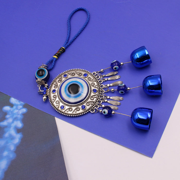 Wholesale Blue Eye Pendant Round Blue Bell Wind Chime