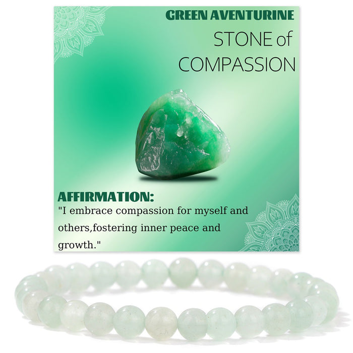 Wholesale 6mm stone bead bracelet with elastic cord card packaging