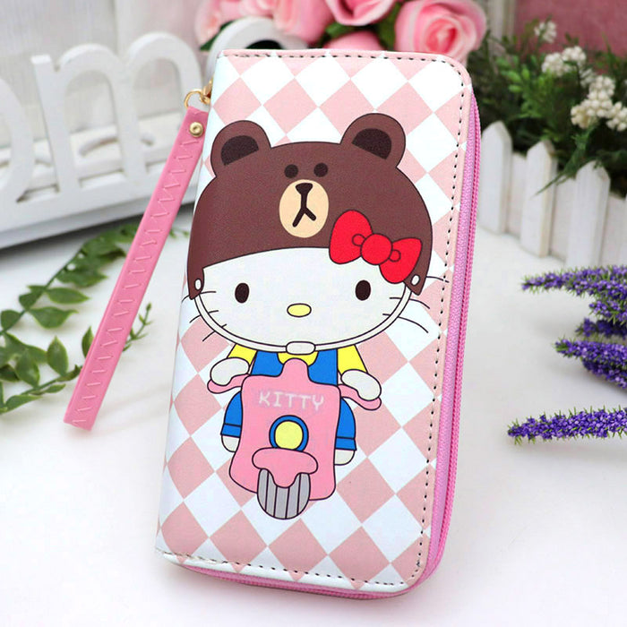 Wholesale Cute cartoon cat 6-inch mobile phone bag student wallet