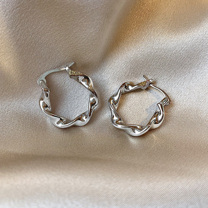 Wholesale Irregular personality, metallic feeling, earrings, cool temperament, earrings, street photography, high-end feeling, fashionable earrings, women's accessories