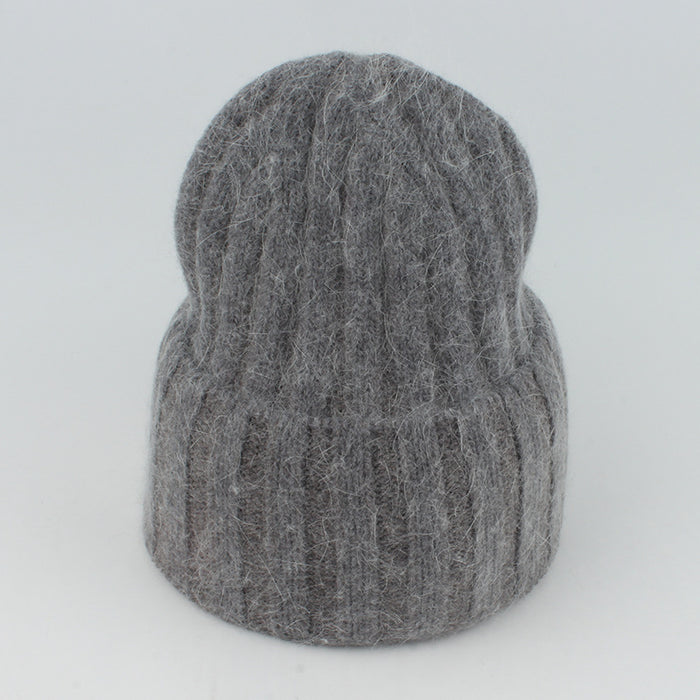 Wholesale Knitted striped rolled edge warm hat without brim