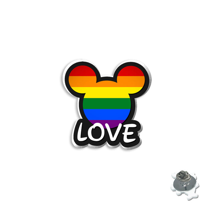 Wholesale Cute rainbow Mouse series brooch color collar pin resin collar pin bag accessories